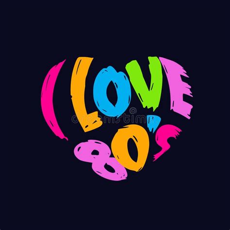 I Love 80s Heart Retro Logo Stock Vector Illustration 44363248