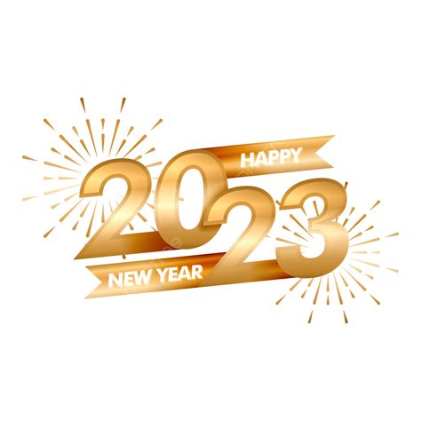2023 Golden Happy New Year Typography Celebration Luxury Happy New