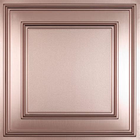 Glue on a flat surface or glue over existing ceiling. Ceilume Cambridge Faux Copper 2 ft. x 2 ft. Lay-in or Glue ...