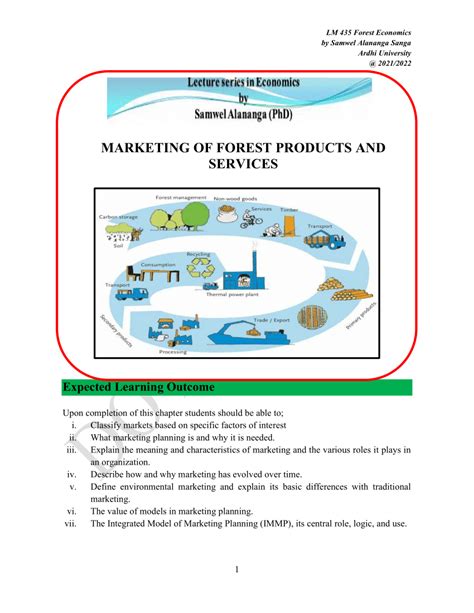 Pdf Chapter Six Marketing Of Forest Products And Services