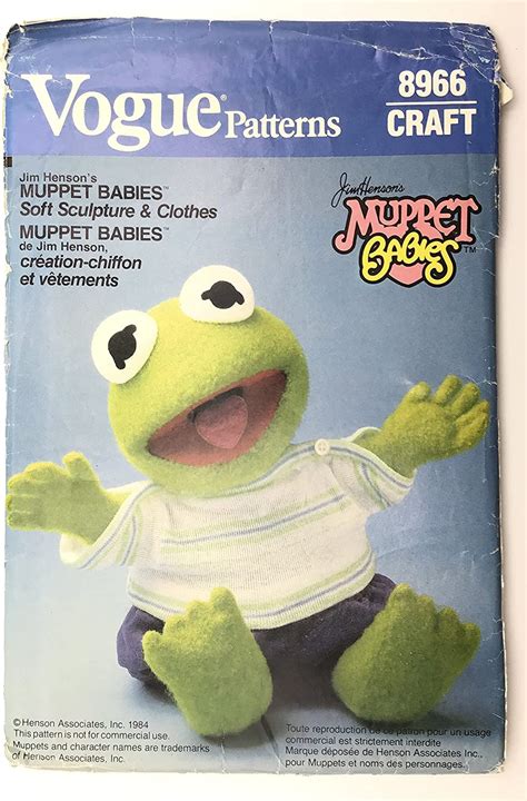 Vogue 8966 Sewing Pattern Jim Hensons Muppet Baby Kermit