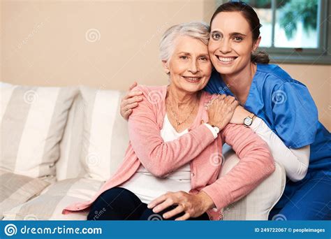 im so grateful for her cropped shot of a female nurse with her senior patient stock image