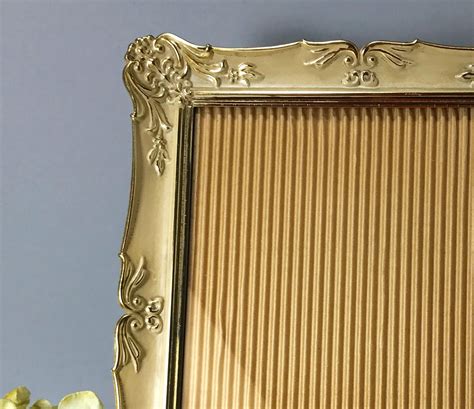 Gold Metal Photo Frame 8 X 10 Vintage Wedding Frame Table Top Frame