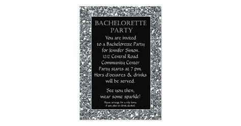 Silver Sparkle Look Bachelorette Party Invitation