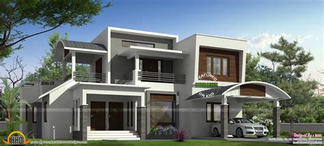 Contemporary Mix Flat Roof House Kerala Home Design And Floor Plans
