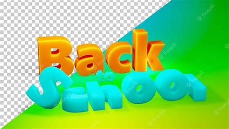 Premium Psd 3d Words Back To School Multicolored Text Back To School