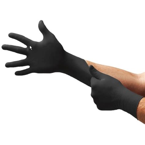 Ansell Microflex Nitrile Black Gloves Fully Textured No Natural