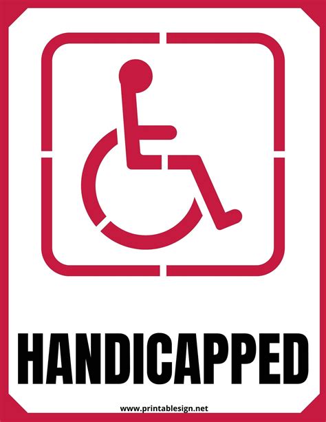 Printable Handicap Signs Free Download In 2022 Out Of Order Sign
