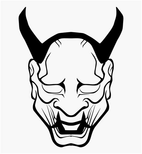 Oni Mask Drawing Demon Oni Mask Drawing Hd Png Download