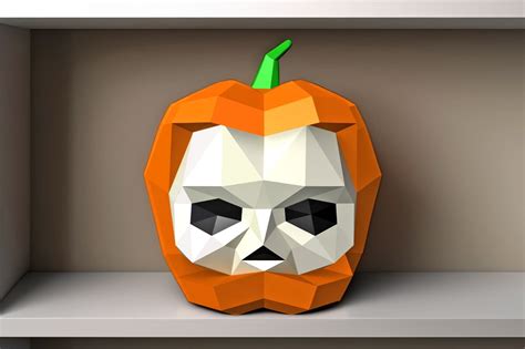 Diy Pumpkin Skull Papercraft Graphic By Paperamaze · Creative Fabrica