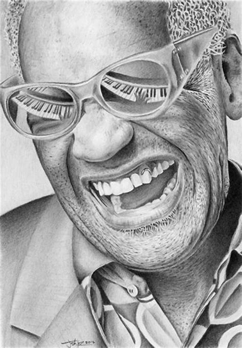 The art of j.nell konschak. "Ray Charles" - Jeffrey St Romain, pencil {contemporary figurative realism art male celebrity ...