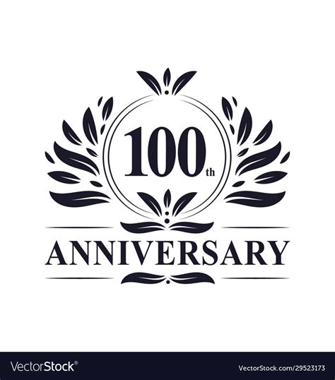 100th Anniversary Logo 100 Years Celebration Vector Image