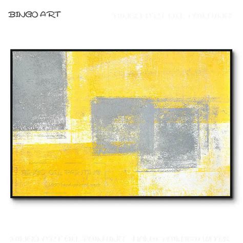 Artist Hand Painted High Quality Abstract Yellow Oil Painting Modern
