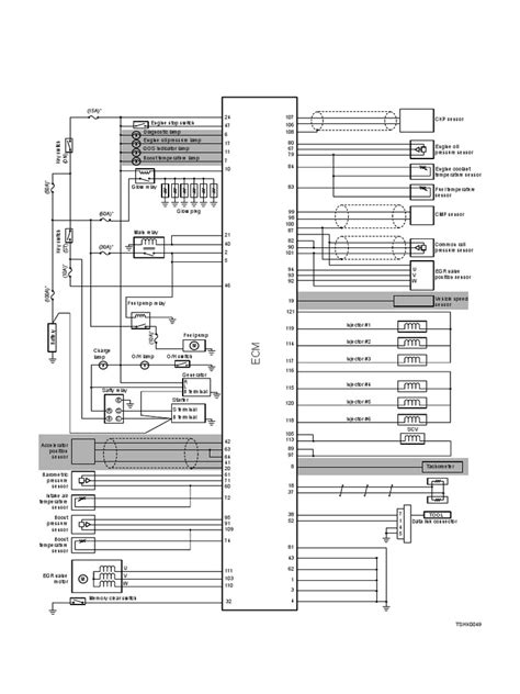 Ecm Connector Pinout Diagram And Sensor Layout For A Diesel Engine