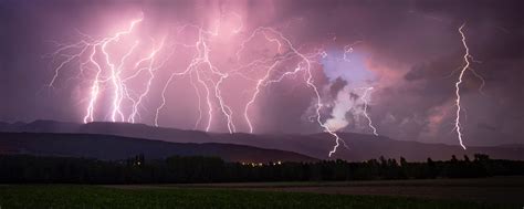 Download Wallpaper 2560x1024 Lightning Thunderstorm Overcast Night