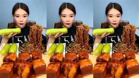 MUKBANG EATING SHOW ASMR Spicy Noodles Pork Belly CHINESE FOOD EATING CHALLENGE Belly