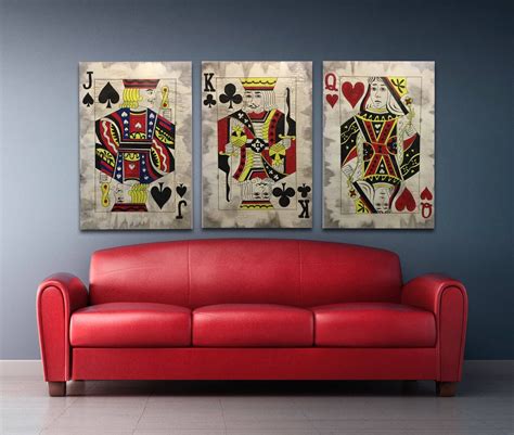 Playing Card Paintings Set Of 3 Original Hand Painted Art On Etsy