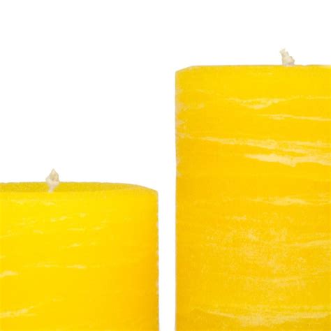 Yellow Rustic Pillar Candle Various Sizes Nordic Candle