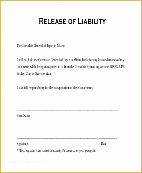 Free General Release Form Template Of 8 General Release Forms Samples