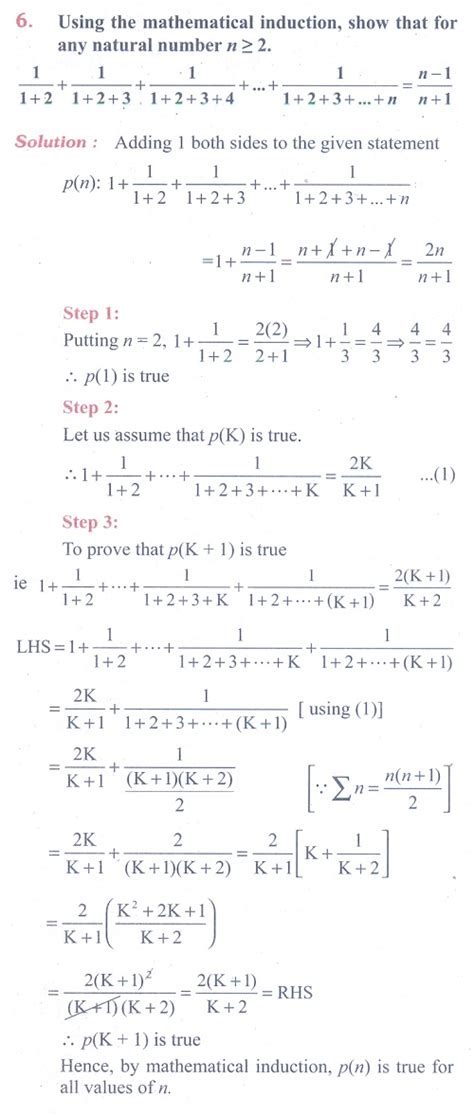 Quadratic functions and equations in one variable. Exercise 4.4: Mathematical induction - Problem Questions ...