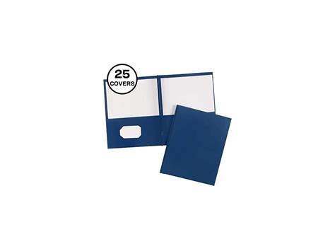 Two Pocket Folders With 3 Prong Fasteners Holds 70 Sheets 25 Blue