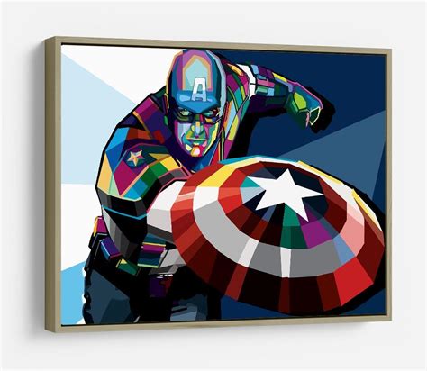 Captain America Pop Art Hd Metal Print Canvas Art Rocks Canvas Art