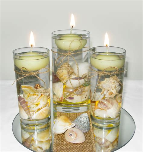 Combine Seashells With Submersible Tea Lights And Floating Candles