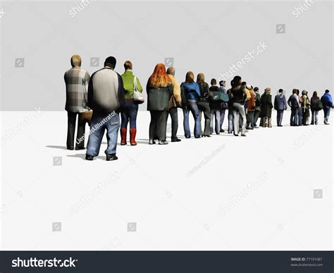 People Standing In A Line Stock Photo 77191081 Shutterstock