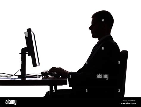 Silhouette Man Computer Hi Res Stock Photography And Images Alamy