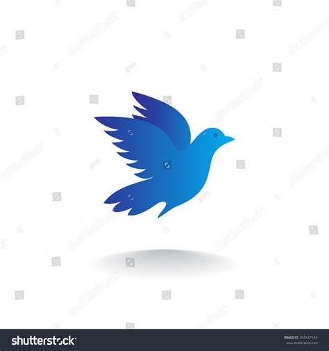 Silhouette Blue Bird Logo Template Vector เวกเตอร์สต็อก ปลอดค่า