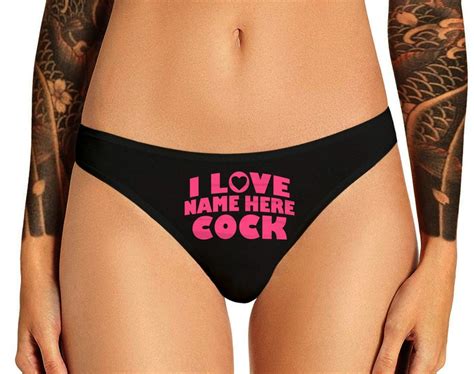 Custom Personalized I Love Cock Thong Panties Custom Printed Etsy