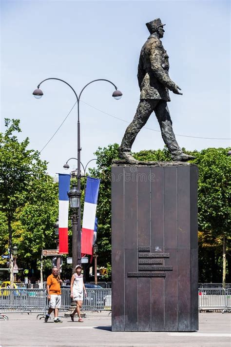 Monument To Charles De Gaulle At The Avenue Des Champs Elysees