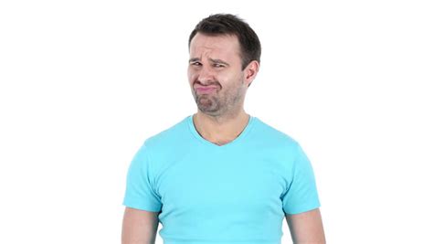 middle aged man shaking head to agree yes white background stock footage video 24827849