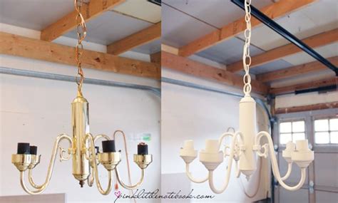 Diy Before And After White Chandelier With Crystals And Pearls White