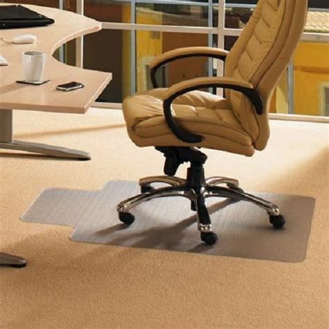 This office marshal chair mat has a lip to protect the carpeting under you desk and studs on the bottom to prevent it from slipping without damaging the carpet. Office Chair Carpet Floor Mat Desk Computer Plastic Heavy ...