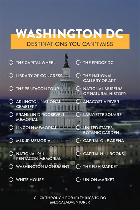 ultimate washington dc bucket list 101 things to do in dc local