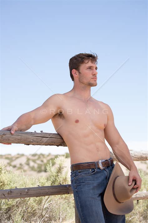 Hot Muscular Cowboy Without A Shirt On A Working Ranch Rob Lang Images