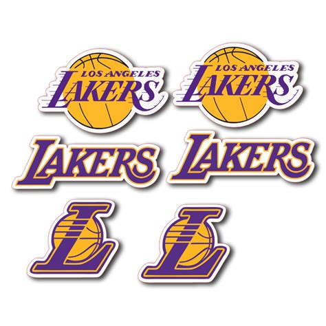 1 Set Los Angeles Lakers Vinyl Waterproof Laminated Stickers 6pcs