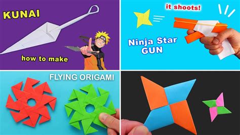 4 Cool Ninja Star Paper Crafts Naruto Origami Crafts For Fun YouTube