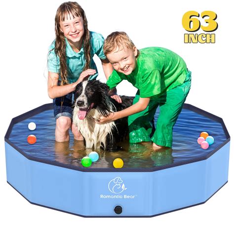 Foldable Dog Pool Collapsible Hard Plastic Dog Swimming Pool Large63