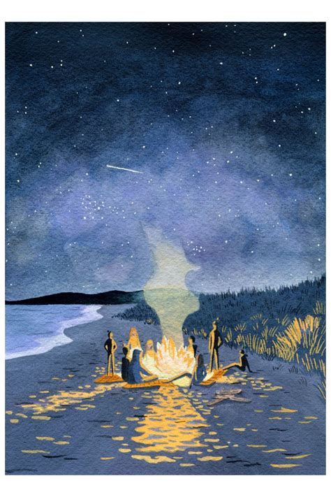 Bonfire Painting Graphic Art Illustration Poster Illustration
