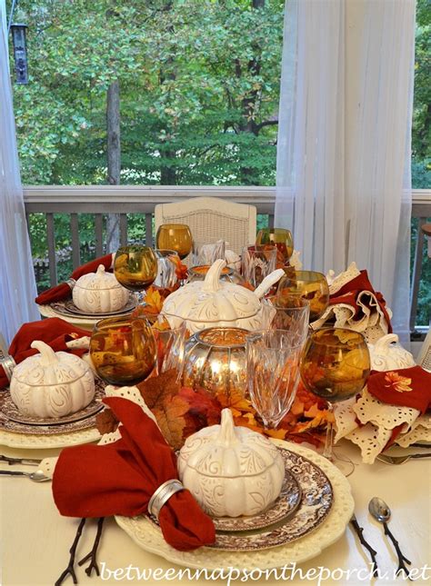 Autumn Fall Table Setting With Spode Woodland Pumpkin