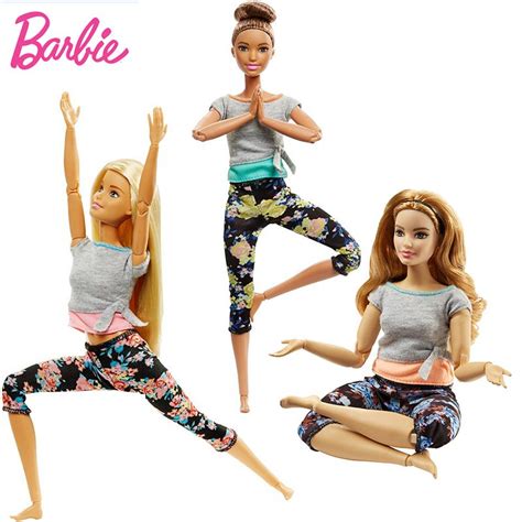Yoga Barbie Brand Original Dolls 2019 Move Set Sport All 22 Joints Doll