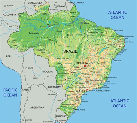 Brazil Map Physical Map Of Brazil Ezilon Maps Brazil Officially Images