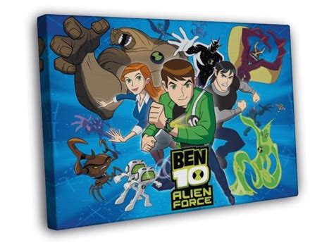Ben 10 Alien Force Characters Cartoon Tv Series Art Wall 20x16 Inch