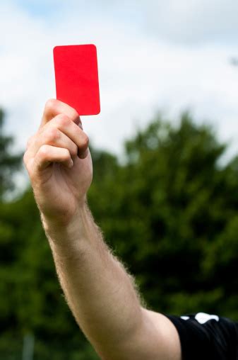 Red Card Shown In Sports Game Stock Photo Download Image Now Human