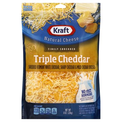 Natural Cheese Finely Shredded Triple Cheddar Kraft 8 Oz Delivery