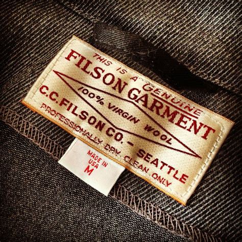The Classic Cc Filson Garment Label Speaks Volumes About The Article Of