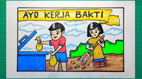 Detail Mewarnai Gambar Orang Tema Kerja Bakti Koleksi