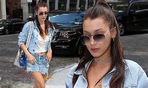 Bella Hadid Bares Her Superb Legs In A Denim Miniskirt While Out In New
